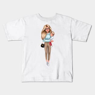 Mother with son Kids T-Shirt